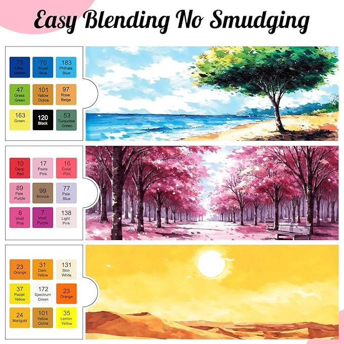 Alcohol Markers Set, 80 Color Dual Tip Art Drawing Markers, Artist Pens with Organizing Case for Adult Drawing Coloring Sketching