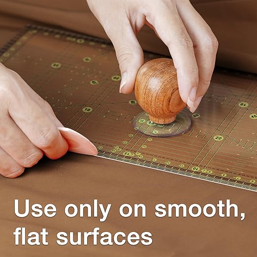 SAVINA Ruler Knob - Wooden Handle with Strong Suction Cup Grip – Comfortable Quilting Ruler Holder for Patchwork, Sewing, Cutting & Crafting Tools for Quilters (1)