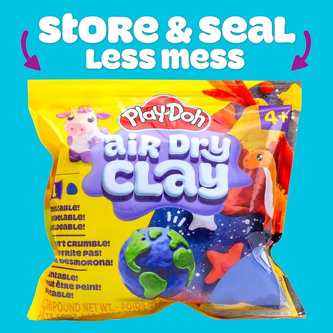 Play-Doh Air Dry Clay Bundle, 4 Squishy Air-Dry Clays in 4 Colors, Arts and Crafts Supplies, Modeling Clay, Fun Activities, Sculpting and Pottery for Kids