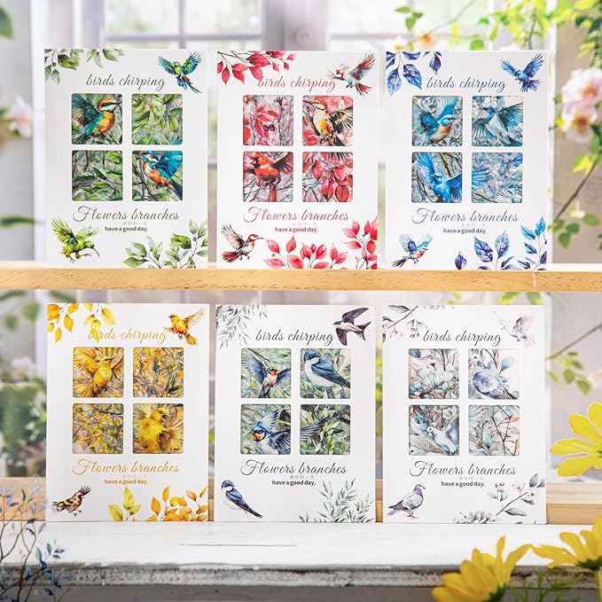 Alideco 120pcs Scrapbook Stickers Vintage Flowering Birdsong Scrapbooking Junk Journal Crafts Embelishment Decoration Stickers (huazhiniaoming)