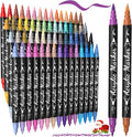 60 Colors Acrylic Paint Markers - Waterproof Dual Tip Acrylic Paint Pens with Brush & Fine Tip Professional Marker Set Scrapbook Markers for Paper Rock Wood Fabric Glass Ceramic and DIY Crafts