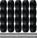 WILLBOND 100 Yards 20 Pcs Sewing Zippers Bulk #5 Nylon Coil Zippers Black Zipper for Sewing with 200 Zipper Sliders for DIY Tailor Bags Purses Crafts Supplies(Black)