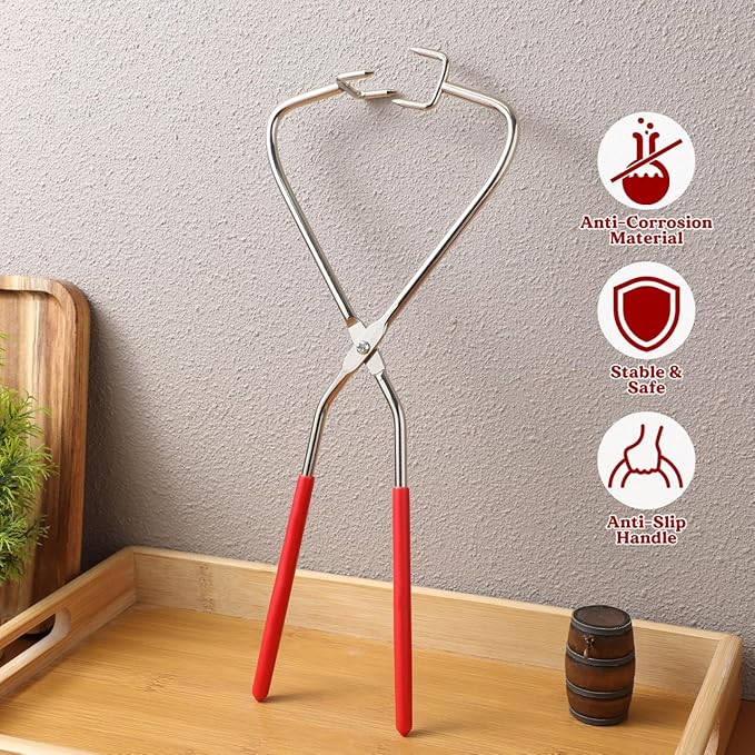 Dipping Tongs for Pottery, Stainless Steel Clay Sculpting Tools with Rubber Grip, Pottery Glazing Tools for Ceramic, Polymer Clay & Studio Use