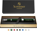 Scriveiner Personalized British Racing Green Fountain Pen - Stunning Green Lacquer Luxury Pen w/Chrome Finish, German Schmidt Nib (Medium), Best Engraved Pen Gift Set for Men & Women, Name Engraving