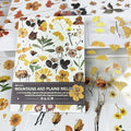 DAPUTOU 400PCS Plants Floral Scrapbook Stickers Kit Vintage Flowers Fall Maple Leaves Transparent Waterproof Stickers Book for Scrapbooking Supplies Aesthetic Junk Journal Journaling Craft 20-Page