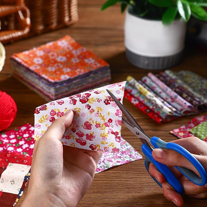Kinlop 600 Pcs 4 x 4 Inch Cotton Fabric Square Precut Quilting Squares Printed Floral Patchwork Fabric Bundles for DIY Craft Sewing Clothing Accessory(Mixed Color)