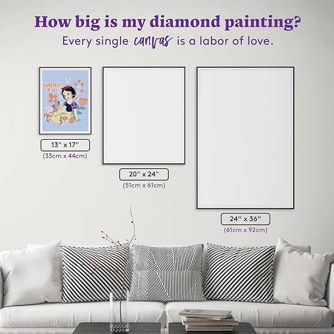 DIAMOND ART CLUB Snow White - Sweetest of All Diamond Painting Kit, Fun DIY Crafts for Adults, Round Diamond Art Canvas, 13" x 17"