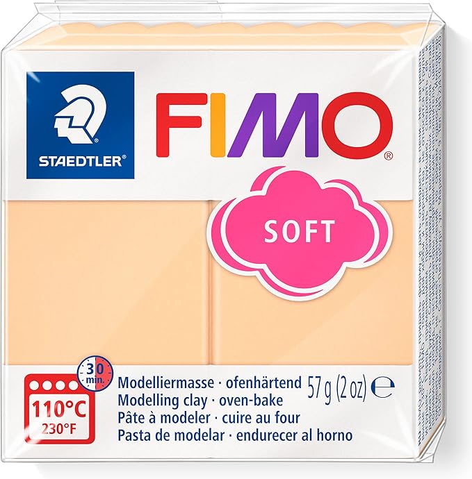 Staedtler FIMO Effects Polymer Clay - -Oven Bake Clay for Jewelry, Sculpting, Peach Pastel 8020-405