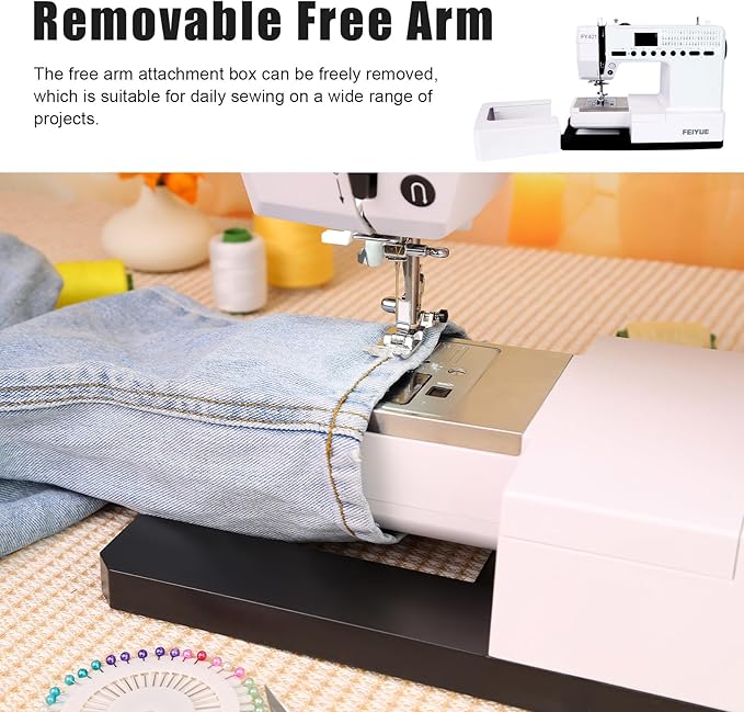 FEIYUE FY401 Electronic Sewing Machine, 60 Stitches, Digital LCD, Easy One-Touch Operation, Portable & Versatile for Beginners and Crafters, Home Sewing & DIY Projects
