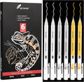 white ink pen 3 Colors 0.8mm Extra Fine Point 6-Pack Gel Pen Set – White, Gold & Silver Gel Ink Pens for Artists Drawing on Black Paper, Sketching, Bullet Journaling & Crafting