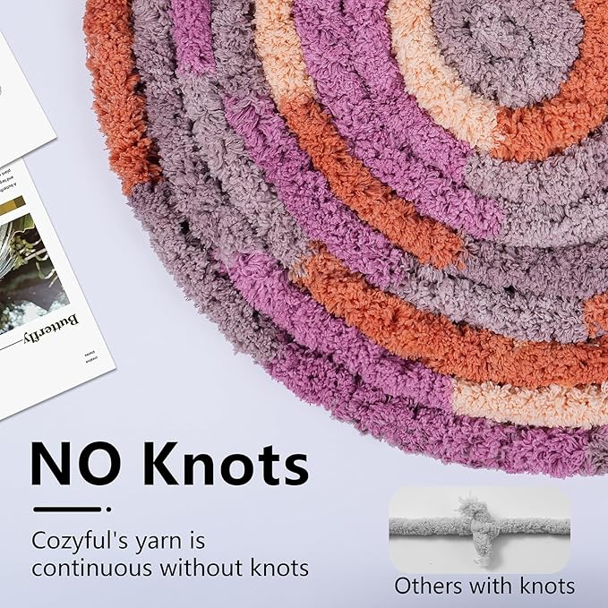 Chunky Yarn for Hand Knitting - #10 Chunky Chenille Blanket Yarn, Jumbo Big Thick Chunky Yarns for Crocheting, Tie Dye Bulky Knit Yarns, 8 Skein (25 yds 8 oz Each Skein), Purple & Orange
