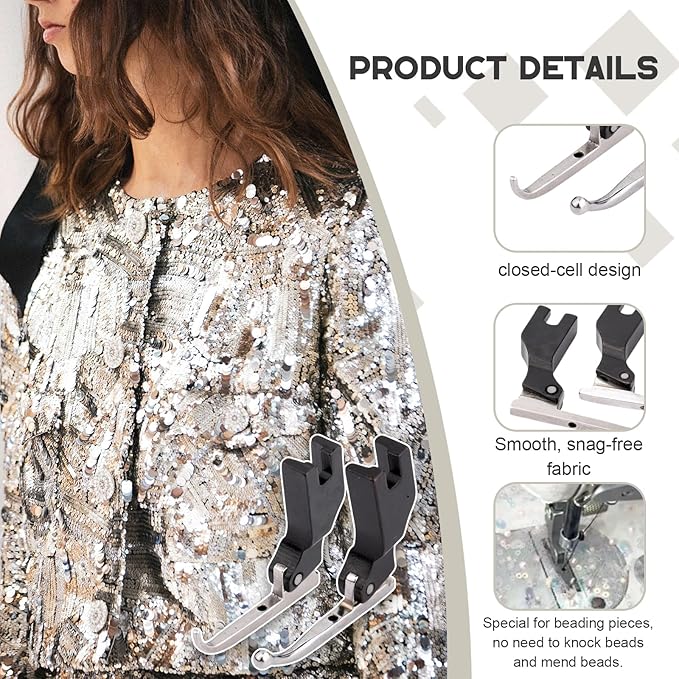 P369 New Bead Sequin Special Presser Foot Wedding Dress Bead Fabric, Sequin Bead Presser Foot(with Beads)