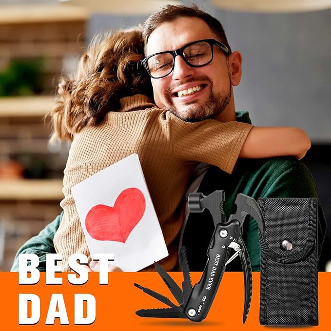VEITORLD Gifts for Dad from Daughter Son, All in One Tools Hammer Multitool, Stocking Stuffers for Dad Who Wants Nothing, Christmas Birthday Gift Ideas for Men Father, Cool Gadgets, Presents for Dad