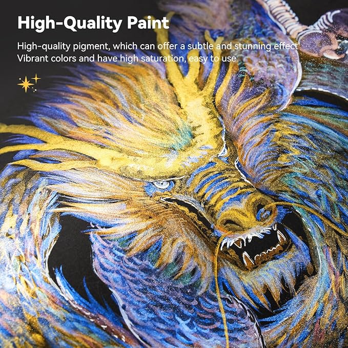 LIGHTWISH Metallic Waterolor Paints,8 Aurora Colors,Artist Glitter Solid Watercolors with 1 Water Brush Pen for Artists, Students and Beginners