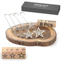 8Pcs Mini 1/2"-3" Branding Irons, Star Outlines Custom Wood Branding Iron Personalized for Wood Working, Leather Hats, Felt, Cowhide, BBQ Brander & Bread Logo, Steak Branding Iron for Food