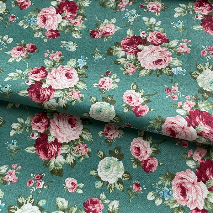 6Pcs Cotton Fabric Squares 20x20 Inch (50x50cm) Pre-Cut Quilt Squares Sheets Patterns Craft Cotton Fabric Bundle for Sewing Quilting Patchwork Crafting Home Décor Handwork (Green)