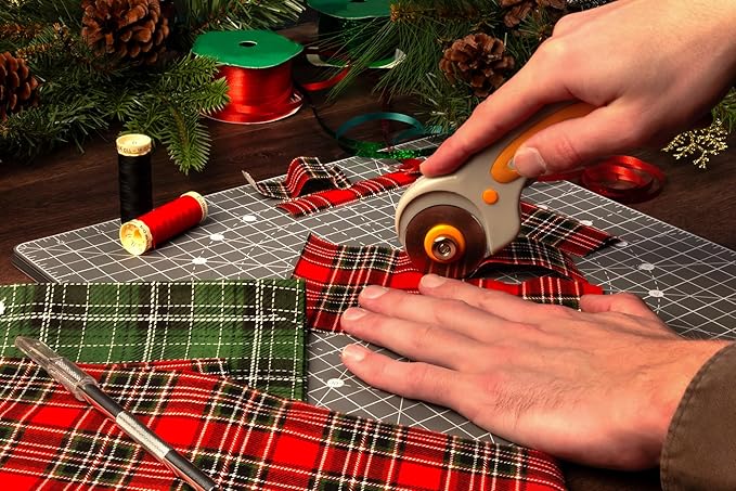 WA Portman Rotary Self Healing Cutting Mat Set – 13x13 Inch Rotating Cutting Mats for Quilting, Sewing & Crafts – Non-Slip Backing, 360° Full Rotation, Durable Cutter Board with Grippers for Precision