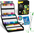Ohuhu Acrylic Paint Markers Dual Tips: 72 Colors Brush & Dot Paint Pens High Opacity Acrylic Markers Waterproof Lightfast for Christmas Gifts Rock Painting 3D Prints Egg Wood Glass Ceramic DIY Crafts