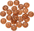 HARFINGTON 100pcs 2 Hole Flower Craft Sewing Button 15mm Handmade Wood Replacement Round Buttons for Clothing Decoration DIY Accessories, Brown