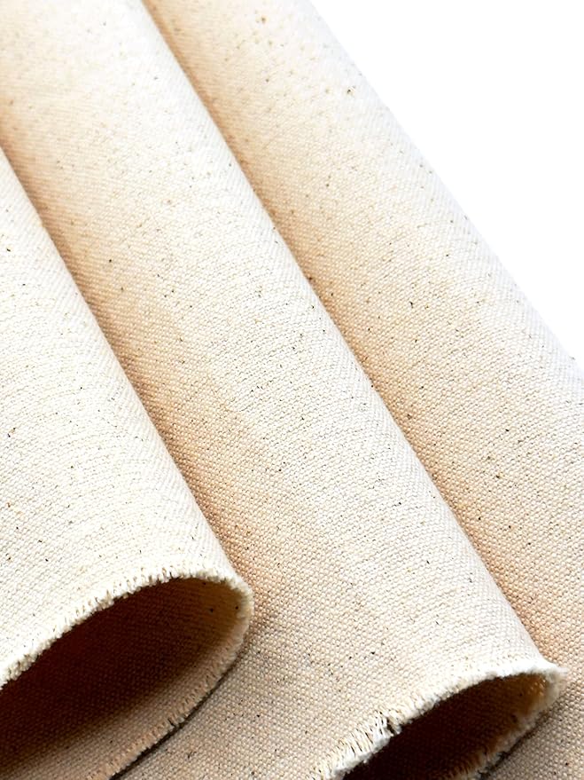 EOVEA | Canvas Fabric by The Yard - 100% Cotton Duck, Medium Duty, Natural, Durable & Breathable Material for Upholstery, Bags, Crafts, Outdoor Projects (7oz Natural, 20 Yard)