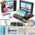 COLOUR BLOCK 91-Piece Sketching & Drawing Art Set with Colored, Metallic, Charcoal, Pastel Pencils, Soft Pastels, Charcoal & Graphite Sticks, Sketchbook, Tools — Travel-Friendly Case for Teens, Adults
