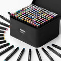 Alcohol Markers 168 Colors,Chisel & Fine Dual Tip Marker Set for Adults,Permanent Coloring Alcohol Markers Perfect Halloween Christmas Gift for Painting Coloring Sketching