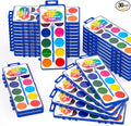 Shuttle Art 30 Pack Watercolor Paint Set Bulk, 12 Colors Watercolor Paint Set bulk with Paint Brushes for Kids and Adults, Washable Paint for Classroom, Parties, Kindergarten and Art Activities