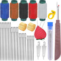 34pcs Big Eye Stainless Steel Sewing Needles Set,Steel Sewing Needle Large Eye Threaders for Hand Sewing Kit