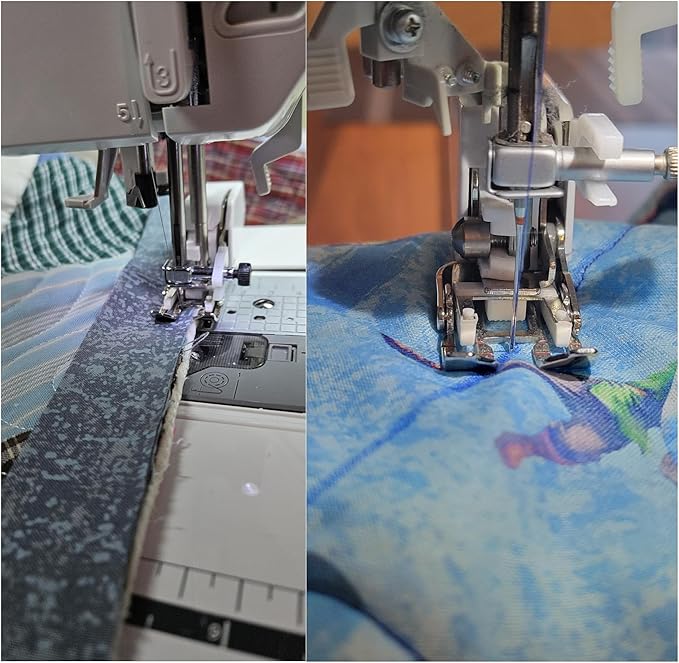 HONEYSEW Open Toe Heavy Duty Even Feed Walking Foot W/Guide for Brother Sewing Machines with 1/4" Stitch Quilting Presser Foot