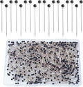 Sunenlyst Sewing Pins, 500 Pcs Straight Pins Ball Glass Head Pin with 1.5 Inch, Quilting Pins for Fabric, Black Pin for Jewelry DIY, Craft and Sewing Supplies