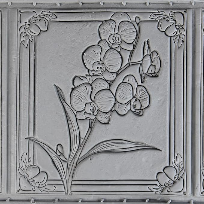 Orchid Clay Texture Roller (4") - Flower Set #01 - Embossing Pattern Roller for Polymer & Ceramic Clay, Pottery & Crafts