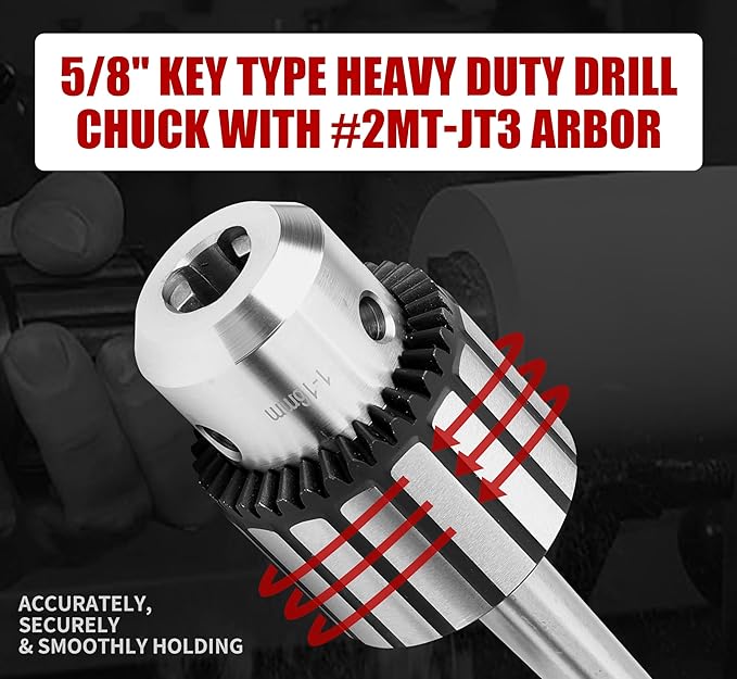 5/8-Inch Keyed Heavy Duty Drill Chuck with #2MT Taper Arbor