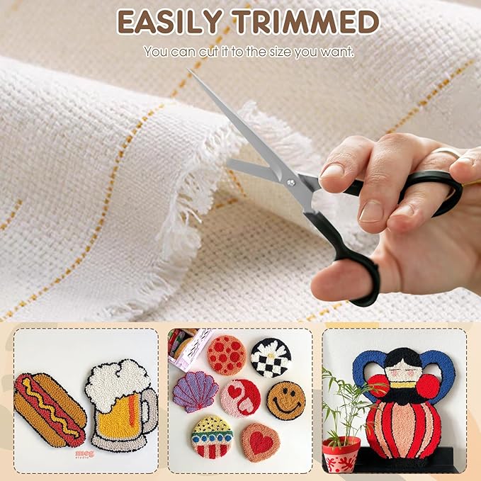 40"x40" Inch Premium Tufting Cloth with Marked Lines, Monks Cloth for Punch Needle Fabric for Art Hand Making DIY Craft Decoration