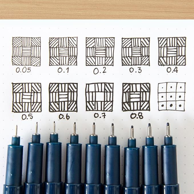 edding 1880 Drawliner/Fineliner Technical Pen Set, 10 Count, Black, 0.05–1 mm Nib Sizes