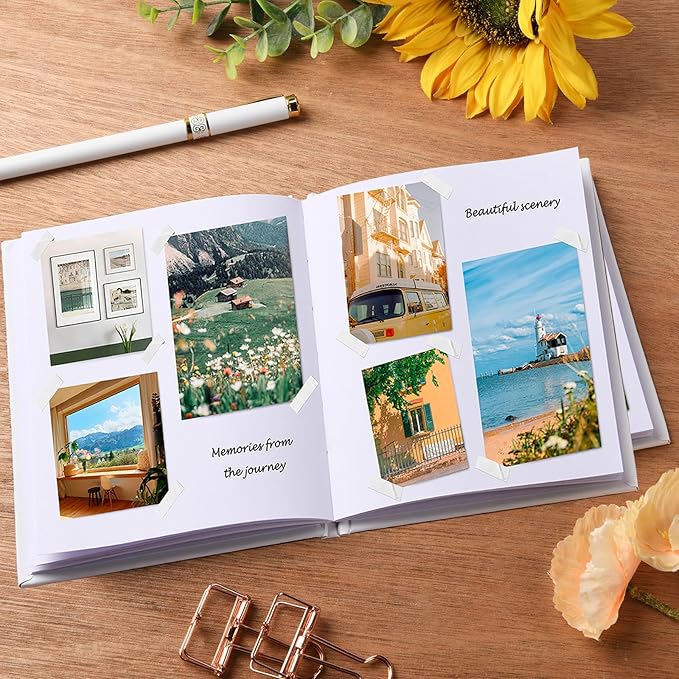 12 Pack White Hardcover Blank Book 6x8 inch, Hardcover Blank book for Students to Write Stories, Hardcover Sketchbooks Journal（White，22 Sheets/ 44 Pages Each）