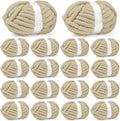 Inhand 18 Pack Chunky Chenille Yarn for Crocheting–30.6 Yards, 7.7oz, Soft Fluffy Thick Yarn,Gifts for Women/Grandma/Men Birthday Christmas Unique,Hand Knitting for Blankets&DIY Crafts (Khaki)