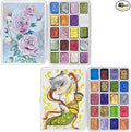Mini Forestry Shifting Watercolor Painting Set, 40 Color Shifting Watercolor Paints, Shimmer Metallic & Glitter Watercolor Paints, Rococo & DunHuang Style