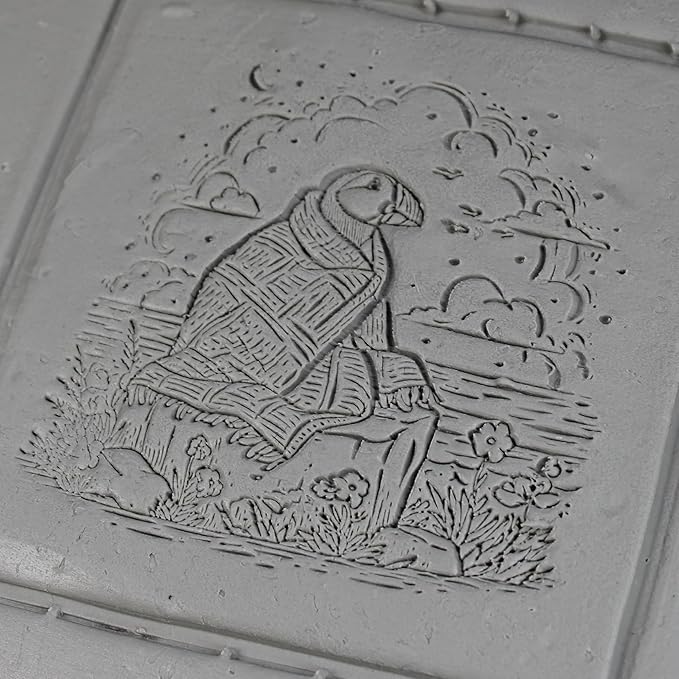 Puffin Clay Texture Roller (4") - Storybook Set #01 - Embossing Pattern Roller for Polymer & Ceramic Clay, Pottery & Crafts