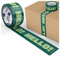 Cool Decorative Packing Tape for Small Business, Cute Designer Printed Packaging and Shipping Tape, Hello! I'm Here, Dark Green Mint, 1.88" x 110 Yards (330 feet)
