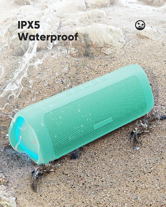 Bluetooth Speaker with HD Sound, Portable Wireless, IPX5 Waterproof, Up to 20H Playtime, TWS Pairing, BT5.3, for Home/Party/Outdoor/Beach, Electronic Gadgets, Birthday Gift (Teal)