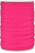 Mandala Crafts 6mm 50 Yds Roll of Hot Pink Elastic Bands for Sewing - 1/4 Flat Elastics Cord - 1 4 Inch Braided Stretch Straps for Crafting