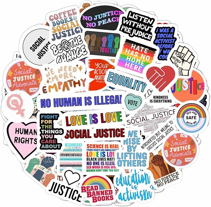 BulbaCraft Social Justice Stickers – Feminist, Black Lives Matter, Equality & Activism Decals – Waterproof Vinyl Stickers for Laptops, Water Bottles, Journals