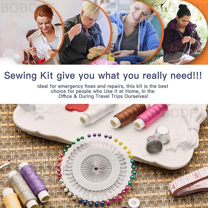 130 PCS Paisley Printing Sewing Kit with All Sewing Supplies Accessories, Professional & Travel Sewing Set for Adults, Emergency Home Use