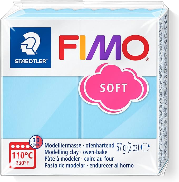 Staedtler FIMO Effects Polymer Clay - -Oven Bake Clay for Jewelry, Sculpting, Aqua Pastel 8020-305