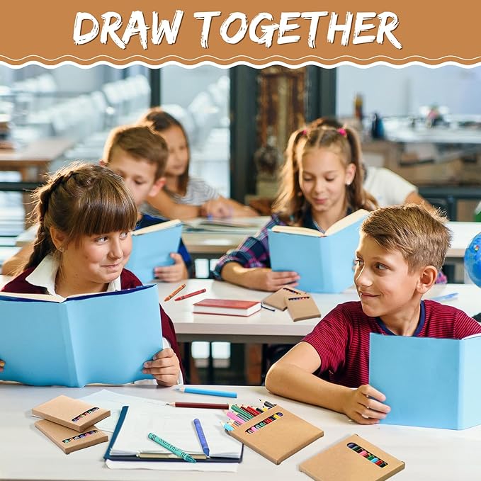 100 Sets Colored Pencils and Crayons Bulk Valentine's Day Gift Classroom Exchange Gift Class Prize, Craft Supplies in Box Mini Pencils Crayons Teacher Supplies, Cute Birthday Party Gifts