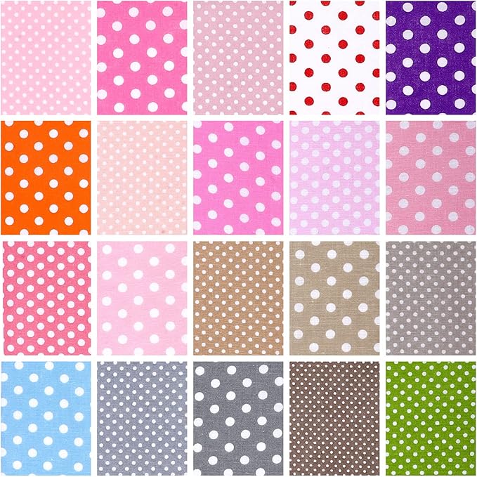 Tegeme 40 Pcs Polka Dot Roll up Fabric Quilting Strips, 2. 55 Inch Jelly Fabric, Colorful Cotton Patchwork Roll, Patchwork Cotton Bundle for Sewing DIY Crafts (Dots Style)