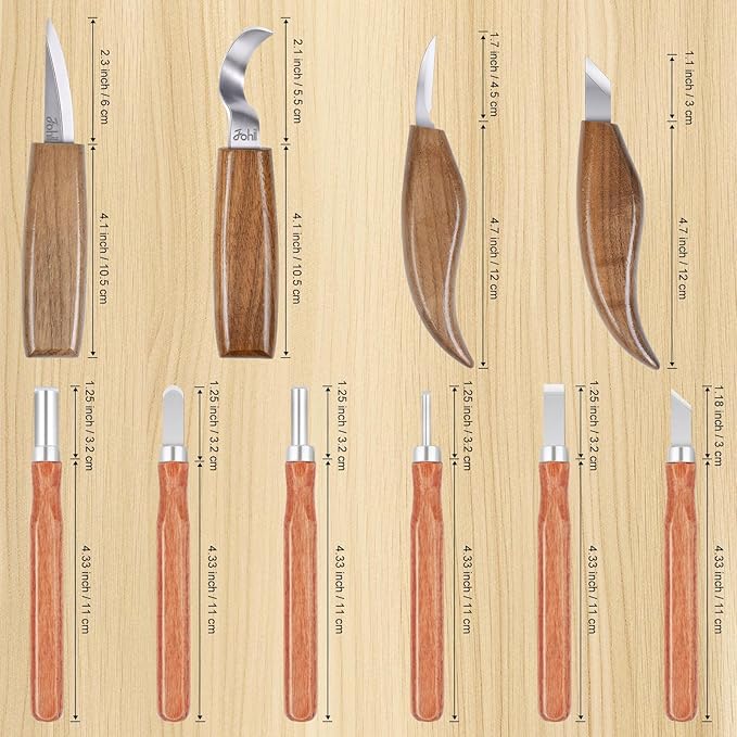 Fohil 33-IN-1 Wood Carving Kits with Detail Carving Knife, Whittling Knife, Wood Carving Tools for Adults Beginners, Whittling Kit with 6pcs Woods Block, DIY Gift for Adults