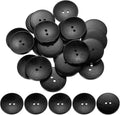 uxcell 30Pcs Wooden Buttons, 38mm(1.5 Inch) 2 Hole Round Wood Sewing Button Craft for Sewing DIY Craft Clothing, Black