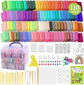 Polymer Clay 110 Colors Non-Sticky Oven Bake Clay 215 Pcs Non-Toxic Modeling Baking Clay for Kids with Sculpting Tools Kit for Adults Beginners Art Craft