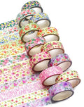 Benvo 12 Rolls Floral Washi Tape 15 mm Wide Flower Masking Tape Decorative Paper Tape for Journals, Scrapbooks,Vision Boards, Planners, Envelope DIY(5m Long Each Roll, 12 Flowers Pattern B)